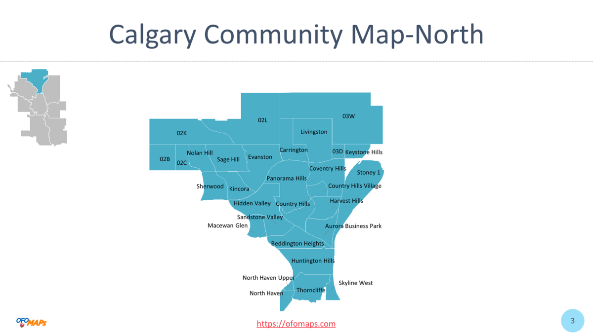 Calgary Community Map of 306 communities