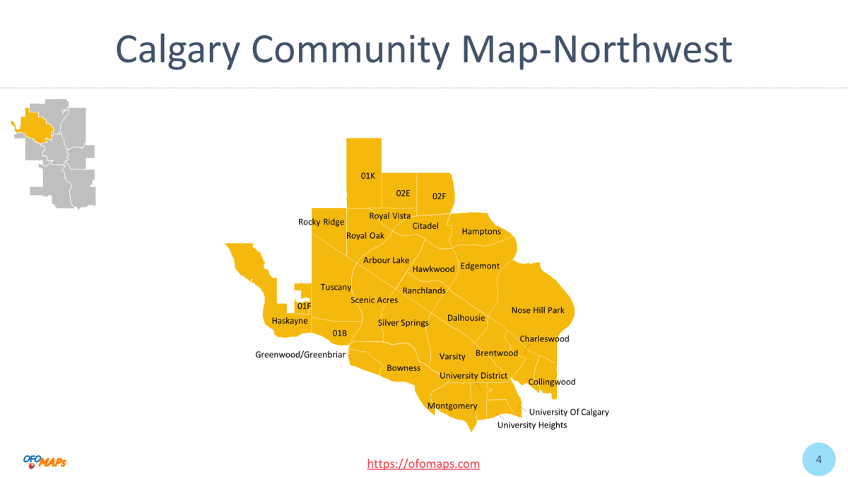 Calgary Community Map of 306 communities