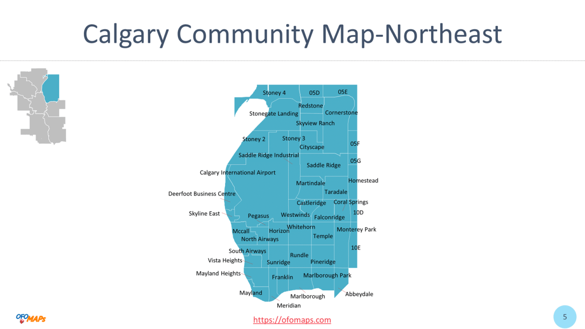 Calgary Community Map of 306 communities