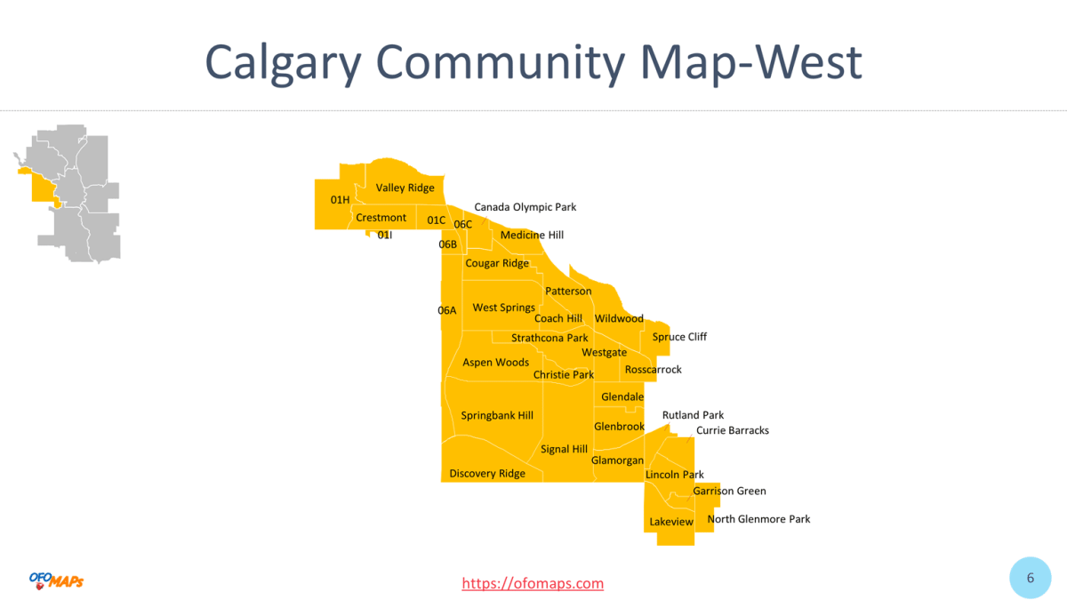 Calgary Community Map of 306 communities