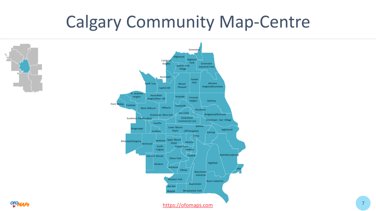 Calgary Community Map of 306 communities