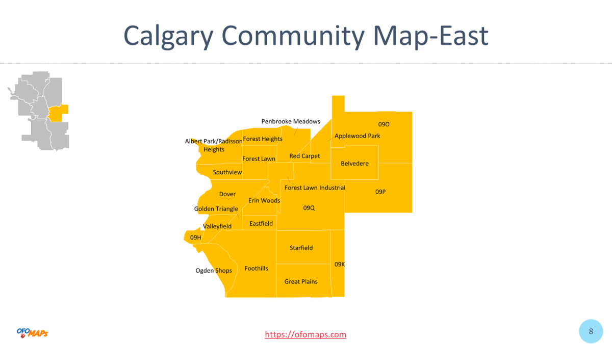 Calgary Community Map of 306 communities
